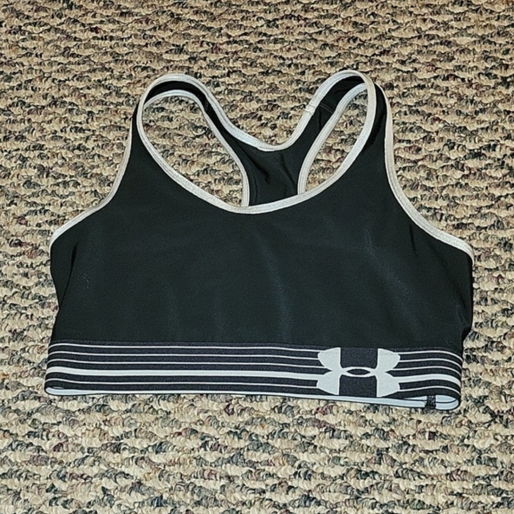 Under Armour Black and White Sports Bra - Picture 1 of 4